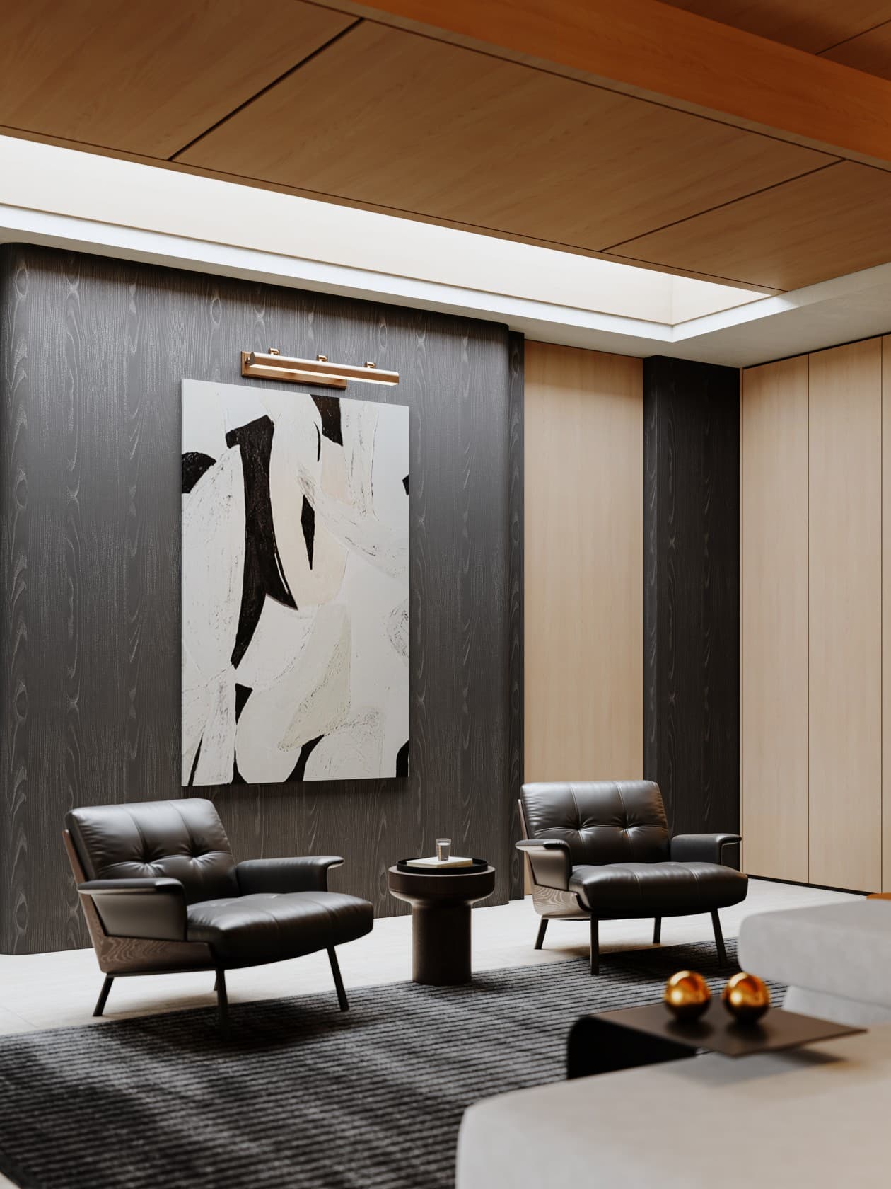 صممت مشروع صالة انتظار مبتكراً يجمع بين الجمالية والوظيفية لتجربة مريحة وفاخرة